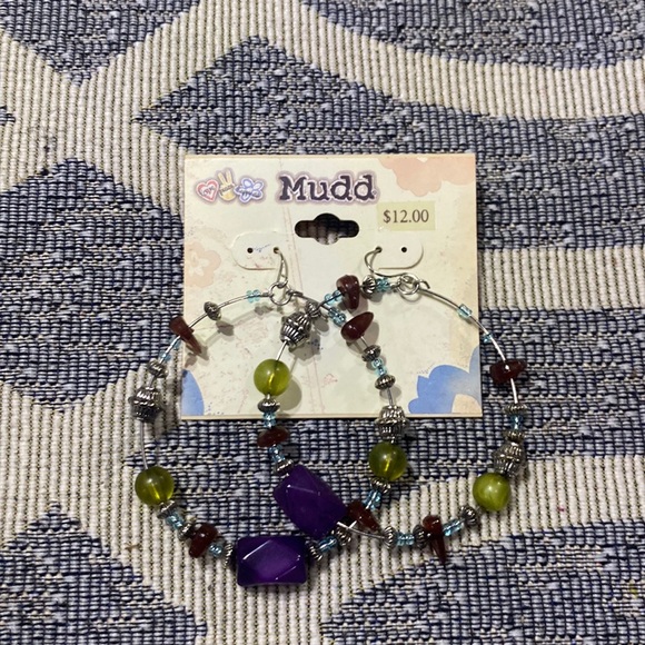 Mudd Jewelry - Mudd hoop stone earrings (Las)